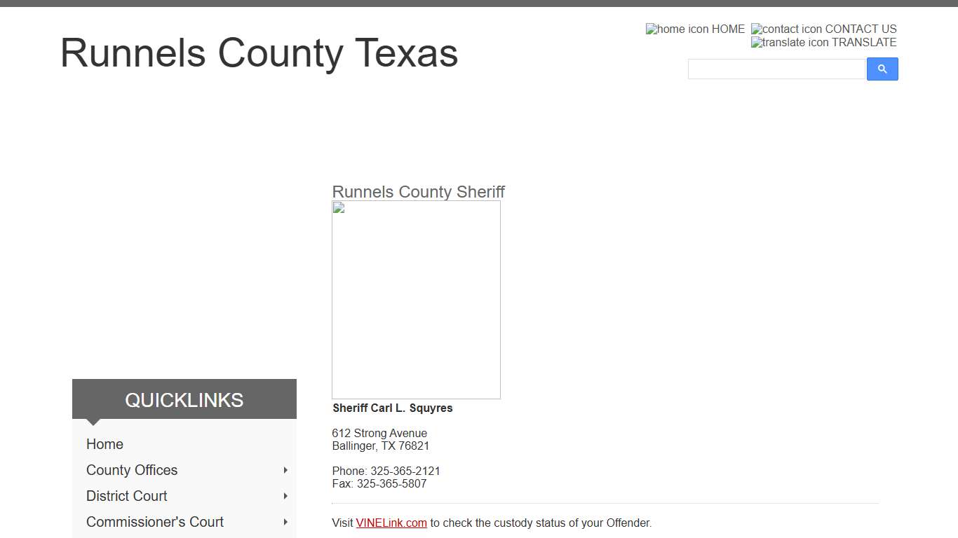 County Sheriff - Runnels County